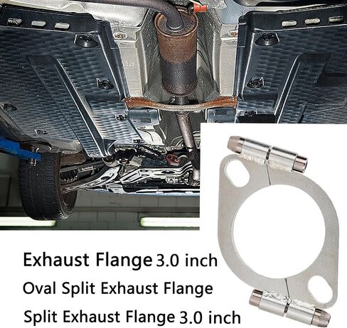 Split Flange,2.0 inch Exhaust Flange Oval Split Repair Flange Universal Carbon Steel Exhaust Flange Replacement Accessory in Kuwait