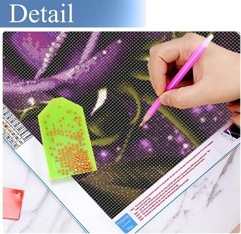 JFYHAB Rose Diamond Painting Kits for Adults,Purple Rose Diamond Art Kits for Adults,Rose Gem Art Kits for Adults DIY 5D Gem Art for Gift Home Wall Decor 16x12inch in Saudi Arabia