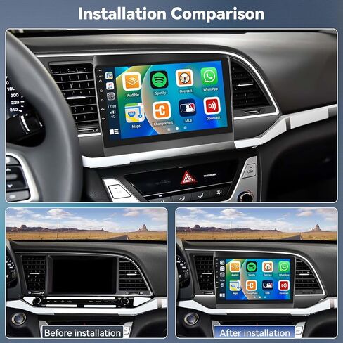 ستيريو سيارة 4+64G 8-Core Android 13 لسيارة Hyundai Elantra (AD) 2016-2018 مع CarPlay Android Auto، شاشة لمس IPS مقاس 9 بوصات مع وصلة WiFi Mirror Link GPS Bluetooth FM RDS DSP 32EQ SWC + كاميرا احتياطية in Kuwait