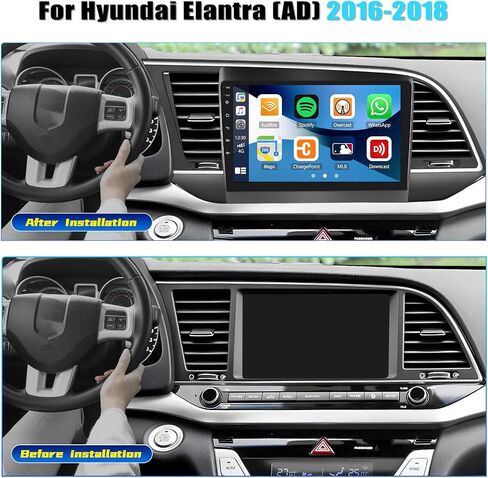 ستيريو سيارة 4+64G 8-Core Android 13 لسيارة Hyundai Elantra (AD) 2016-2018 مع CarPlay Android Auto، شاشة لمس IPS مقاس 9 بوصات مع وصلة WiFi Mirror Link GPS Bluetooth FM RDS DSP 32EQ SWC + كاميرا احتياطية in Saudi Arabia