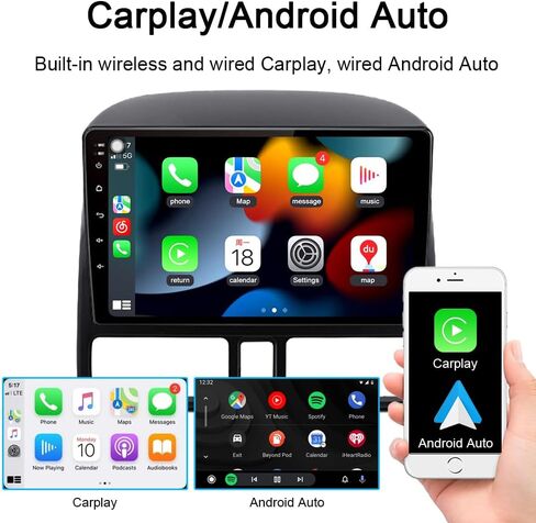 Android 13 لراديو Honda CRV 2001-2006 مع Carplay اللاسلكي وAndroid Auto، ذاكرة وصول عشوائي 4 جيجابايت + ذاكرة تخزين داخلية 64 جيجابايت 9 شاشة لمس ستيريو للسيارة مع نظام تحديد المواقع واي فاي وبلوتوث FM وكاميرا احتياطية SWC in Kuwait