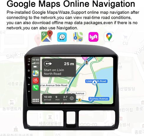 Android 13 لراديو Honda CRV 2001-2006 مع Carplay اللاسلكي وAndroid Auto، ذاكرة وصول عشوائي 4 جيجابايت + ذاكرة تخزين داخلية 64 جيجابايت 9 شاشة لمس ستيريو للسيارة مع نظام تحديد المواقع واي فاي وبلوتوث FM وكاميرا احتياطية SWC in Kuwait