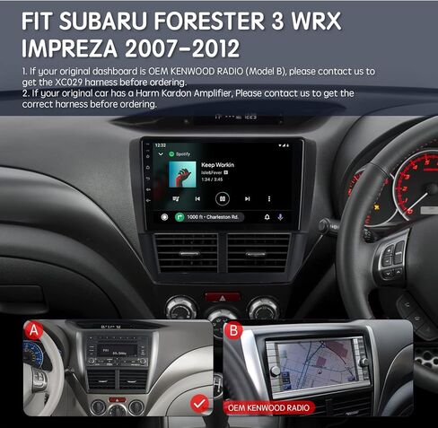 ستيريو سيارة بشاشة لمس واحدة Din مع بلوتوث 5.0 لسيارة Subaru Forester WRX Sti Impreza 2016 2017 2018، Android 10.0 راديو السيارة 4GB 32GB Dsp 1280x720p يدعم وصلة المرآة GPS للملاحة WiFi in Kuwait