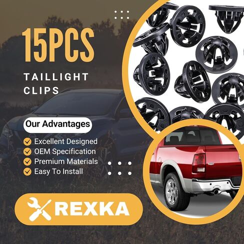 Rexka 15pcs Taillight Lamp Retainer Clip Fastener Assembly Grommets 68084593AA for Dodge Ram Truck Pick-Ups RAM 1500 2500 3500 2007 08 09 10 11 12 13 Dodge Durango 2006 in Saudi Arabia