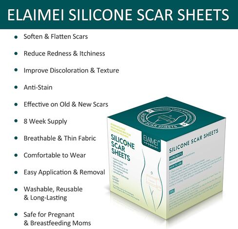 Silicone Scar Sheets (1.6" x 120"Roll-3M), Silicone Scar Tape Roll, Scar Silicone Strips, Reusable, Professional Scar Removal Sheets for C-Section, Surgery, Burn, Keloid, Acne et in Saudi Arabia