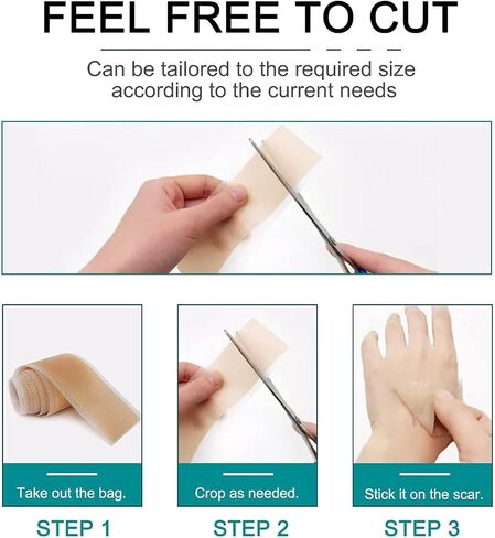 Silicone Scar Sheets(1.57" x 118"Inch - 3M),Scar Away Scar Tape, Scar Strips, Reusable, Professional Scar Removal Sheets for C-Section, Surgery, Burn, Keloid, Acne et, Scar Patch. in Saudi Arabia