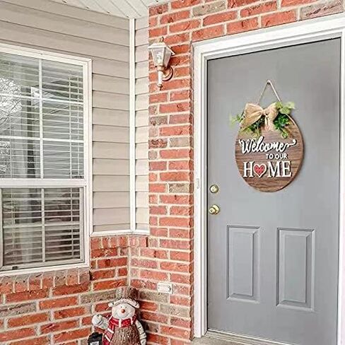 Wooden Seasonal Holiday Welcome Sign for Front Door Decor -14 Holiday Interchangeable Icons- Rustic Wall Hanging Porch Decorations For Farmhouse Outdoor, Independence Day,Housewarming Gifts in Saudi Arabia