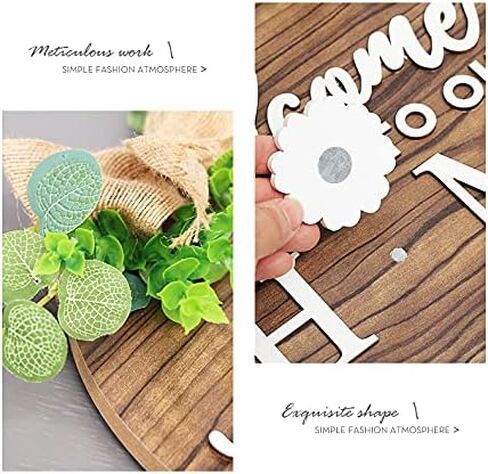 Wooden Seasonal Holiday Welcome Sign for Front Door Decor -14 Holiday Interchangeable Icons- Rustic Wall Hanging Porch Decorations For Farmhouse Outdoor, Independence Day,Housewarming Gifts in Saudi Arabia