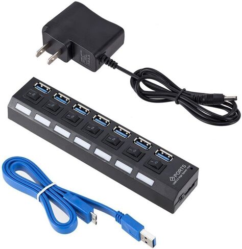 THE PERFECT PART 7 Port USB 2.0/3.0 Hub Splitter Adapter High Speed for PC Laptop Mac Desktop (USB 3.0 HUB) in Saudi Arabia