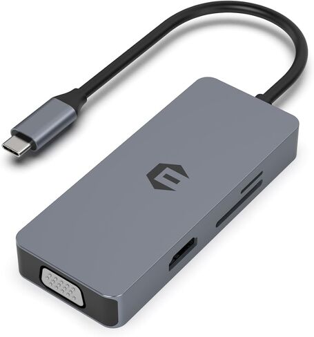 موزع USB C، موزع TOTU USB C مع مخرج HDMI 4K، VGA، قارئ بطاقة SD/TF، ​​2 USB 3.0 لأجهزة Pro/Air Pro Dell Huawei Surface Pro 8/7 وأجهزة أخرى من النوع C in Saudi Arabia