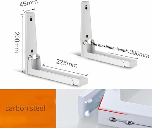 دعامة تثبيت بالميكروويف، قابلة لإعادة التتبع وقابلة للطي لفرن الميكروويف، حامل حامل مثبت على الحائط لإكسسوارات المطبخ المنزلية، أبيض in Kuwait