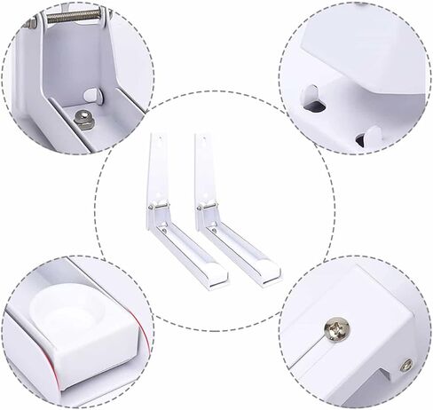 دعامة تثبيت بالميكروويف، قابلة لإعادة التتبع وقابلة للطي لفرن الميكروويف، حامل حامل مثبت على الحائط لإكسسوارات المطبخ المنزلية، أبيض in Kuwait