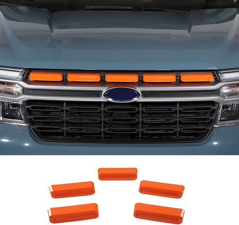 for Ford Maverick LARIAT Grille Inserts Trim Cover ABS Exterior Accessories Decoration Trim Cover 2022 2023 2024 (Carbon fiber grain) in Saudi Arabia