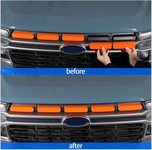 for Ford Maverick LARIAT Grille Inserts Trim Cover ABS Exterior Accessories Decoration Trim Cover 2022 2023 2024 (Carbon fiber grain) in Saudi Arabia
