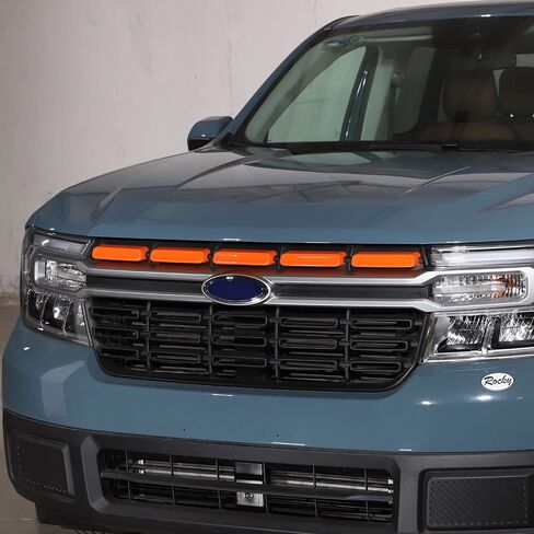 for Ford Maverick LARIAT Grille Inserts Trim Cover ABS Exterior Accessories Decoration Trim Cover 2022 2023 2024 (Carbon fiber grain) in Saudi Arabia