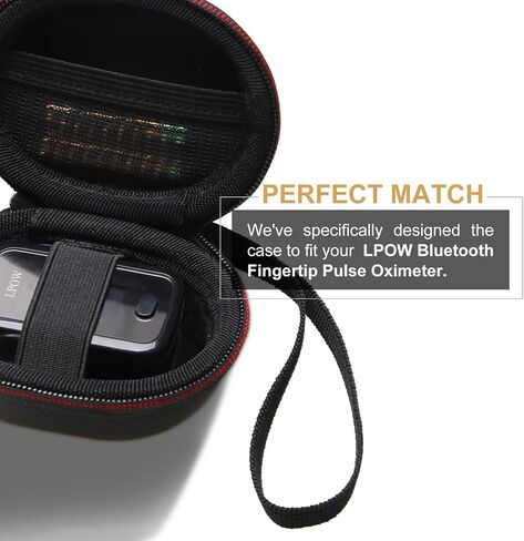 Fingertip Pulse Oximeter Case, Portable Blood Oxygen Oximeter Storage Case (Case Only) - Black in Saudi Arabia