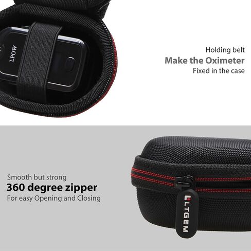 Fingertip Pulse Oximeter Case, Portable Blood Oxygen Oximeter Storage Case (Case Only) - Black in Saudi Arabia