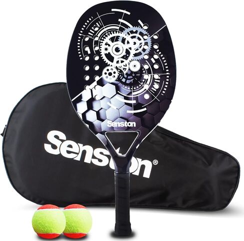 Senston Beach Tennis Racket with Ball Carbon-Fiber Surface with EVA Memory Foam Core Beach Tennis Racquets with Carry Bag for Pop Tennis Beach Tennis. in Saudi Arabia