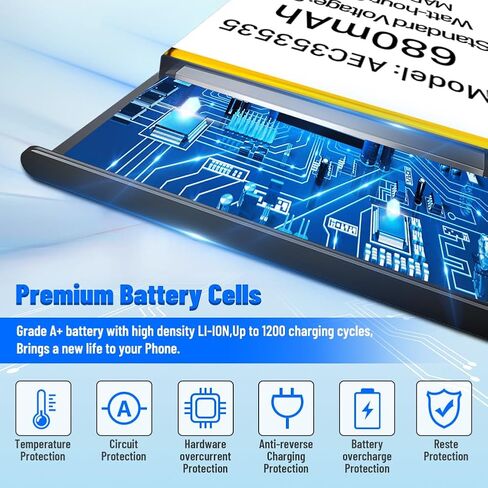 AEC353535 Battery, (2024 New Upgrade) 680mAh Ultra High Capacity Li-Polymer Replacement Battery for Beats Solo 2, Solo 3 Wireless Headphones with Professional Replacement Tool Kits in Kuwait