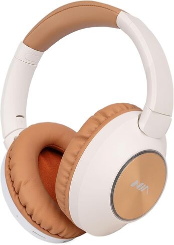 XuanGui NIA Wireless Over Ear Bluetooth Headphones with Mic, HiFi Stereo Foldable Headset with LED Lights, TF Slot, FM Radio for Office Home Cellphone PC, Brown NX400 in Saudi Arabia