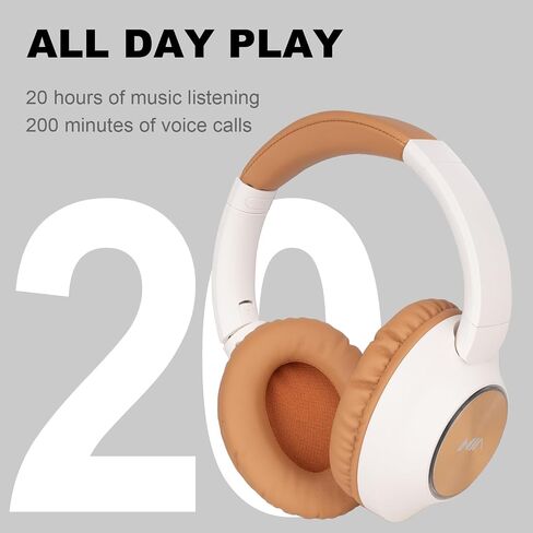 XuanGui NIA Wireless Over Ear Bluetooth Headphones with Mic, HiFi Stereo Foldable Headset with LED Lights, TF Slot, FM Radio for Office Home Cellphone PC, Brown NX400 in Saudi Arabia