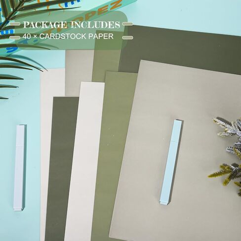 AnyDesign 40 Sheet 8.5 x 11 Inch Sage Green Thick Paper Card Stock 4 Colors Paper Cards Colored Scrapbook Paper for Prints DIY Arts Crafts Making School Office Home Supplies, 65lb in Saudi Arabia