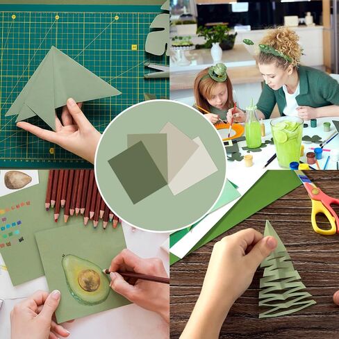 AnyDesign 40 Sheet 8.5 x 11 Inch Sage Green Thick Paper Card Stock 4 Colors Paper Cards Colored Scrapbook Paper for Prints DIY Arts Crafts Making School Office Home Supplies, 65lb in Saudi Arabia