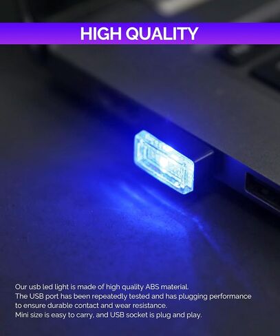 RACOONA 4 PCS Interior Led Lights for Cars,Car Interior Lights,Car Interior Atmosphere Lamp,Car Accessories Mini LED Night Light,Plug-in USB Decoration Light for Cars (Ice Blue) in Saudi Arabia