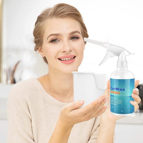 HWAEYEM HD Visible Battery Powered Ear Wax Removal Kit, IP67 1080P Camera 6 LED Lights, Ear Irrigation Flushing System with Basin, WIFI Connection Mobile App Compatible with iPhone iPad Android Phones in Saudi Arabia