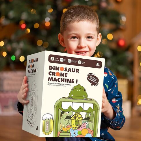 Dinosaur Claw Machine for Kids,Electronic Arcade Game Machine with Music,Mini Vending Machine Boys Birthday Toys Gifts Age 3+ Years,Includes 10 Plush Toys & 12 Dinosaur Accessories in Saudi Arabia
