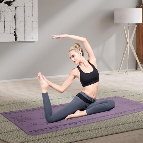Non-Slip Yoga Mat Towel – Perfect for Hot Yoga, Pilates – Quick Drying, Reversible Use, Ultra-Absorbent, 72 Inches, Blue in Saudi Arabia