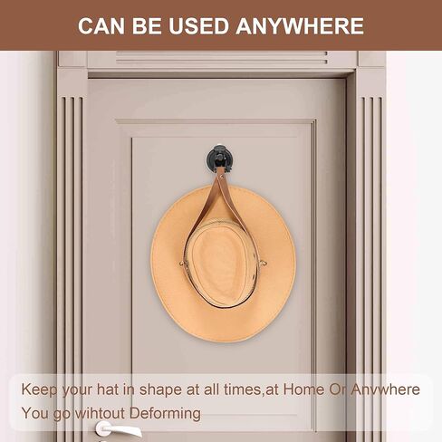 حامل قبعة رعاة البقر لحامل الشاحنة - حافظ على قبعة رعاة البقر الخاصة بك آمنة أثناء القيادة مع حامل القبعة للشاحنة - حامل قبعة رعاة البقر المثالي للالتقاط مع أكواب شفط قوية وحبل من الجلد الطبيعي in Kuwait