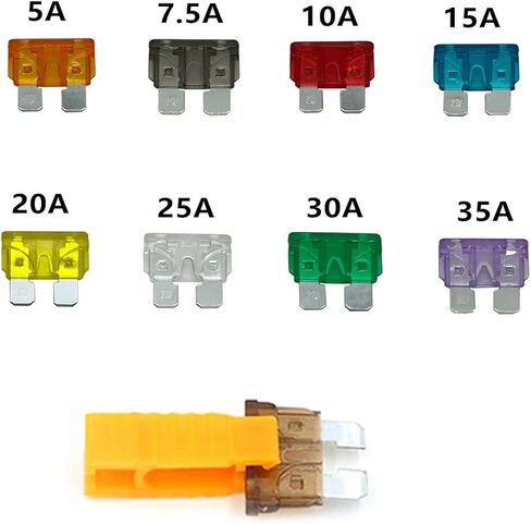 Automotive Car Truck Regular Standard Blade Type Fuse Assorted Kit 5 7.5 10 15 20 25 30 35Amp + Fuse Puller (Pack of 81) in Saudi Arabia