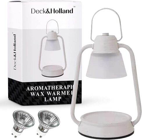 Modern Candle Warmer Lamp, Wax Melter for Scented Candles, Electric Candle Lamp, Compatible with Most Candle Jar Candles, Top Candle Lamp with 2 Light Bulbs (White) in Saudi Arabia