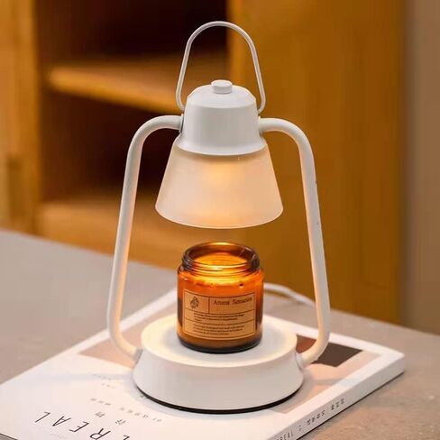 Modern Candle Warmer Lamp, Wax Melter for Scented Candles, Electric Candle Lamp, Compatible with Most Candle Jar Candles, Top Candle Lamp with 2 Light Bulbs (White) in Saudi Arabia