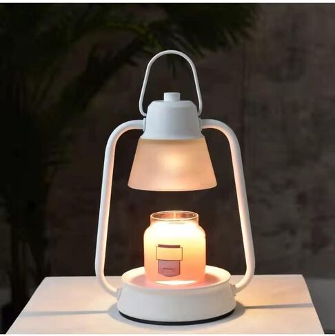 Modern Candle Warmer Lamp, Wax Melter for Scented Candles, Electric Candle Lamp, Compatible with Most Candle Jar Candles, Top Candle Lamp with 2 Light Bulbs (White) in Saudi Arabia