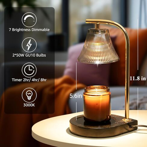 مصباح تدفئة الشموع مع جهاز تحكم عن بعد، مصباح شموع كهربائي قابل للتعتيم لشمعة الجرة، هدايا عيد الأم للأم، مصباح شمع زجاجي لشمعة معطرة، أسود in Kuwait