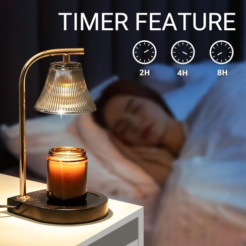 مصباح تدفئة الشموع مع جهاز تحكم عن بعد، مصباح شموع كهربائي قابل للتعتيم لشمعة الجرة، هدايا عيد الأم للأم، مصباح شمع زجاجي لشمعة معطرة، أسود in Kuwait