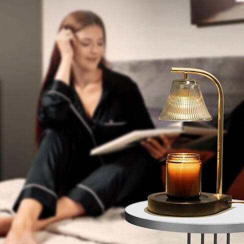 مصباح تدفئة الشموع مع جهاز تحكم عن بعد، مصباح شموع كهربائي قابل للتعتيم لشمعة الجرة، هدايا عيد الأم للأم، مصباح شمع زجاجي لشمعة معطرة، أسود in Kuwait