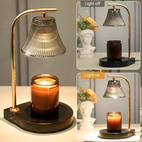 مصباح تدفئة الشموع مع جهاز تحكم عن بعد، مصباح شموع كهربائي قابل للتعتيم لشمعة الجرة، هدايا عيد الأم للأم، مصباح شمع زجاجي لشمعة معطرة، أسود in Kuwait