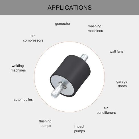 uxcell 50 x 20mm Rubber Mounts,Vibration Isolators,Shock Absorber with M10 x 27mm Studs in Saudi Arabia