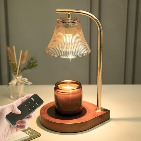Candle Warmer Lamp with Remote, Dimmable Electric Candle Lamp Warmer for Jar Candle, Mothers Day Gifts for Mom, Glass Candle Melter Lamp for Scented Candle, Black in Saudi Arabia