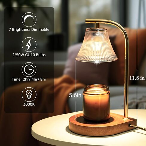 Candle Warmer Lamp with Remote, Dimmable Electric Candle Lamp Warmer for Jar Candle, Mothers Day Gifts for Mom, Glass Candle Melter Lamp for Scented Candle, Black in Saudi Arabia