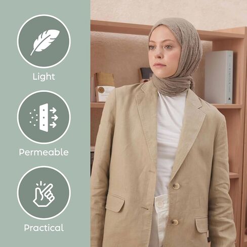 التجاعيد وشاح طويل | المرأة المسلمة يلتف الحجاب | وشاح ناعم مجعد للفصول | شال بامبو طويل بلون خالص in Kuwait