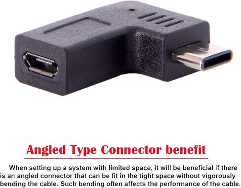 Cablecc 90 Degree Right Angled Micro USB 2.0 OTG Host Adapter with USB Power for Galaxy S3 S4 S5 Note2 Note3 Cell Phone & Tablet in Saudi Arabia
