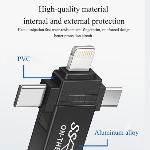 محول JORINDO Micro USB+TypeC+Lightning إلى usb3.0.3 في 1 USB C/iOS/Micro USB إلى USB 3.0 OTG محول لمزامنة البيانات، مناسب للهواتف المحمولة وأقراص الكمبيوتر المحمول U، إلخ. in Kuwait