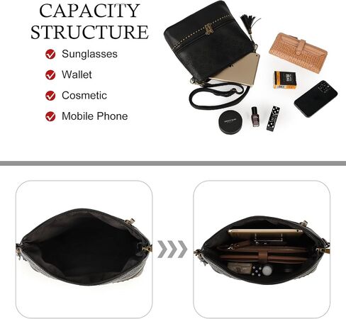 Boho Crossbody Bags for women Leather Purses and Handbags Small Cross Body bags Retro in Saudi Arabia