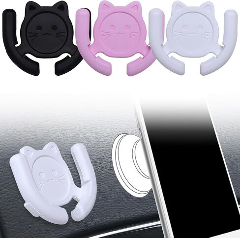حامل متعدد الأسطح للسيارة، حزمة واحدة متوافقة مع حامل قبضة Popsocket لجهاز Pop Mount، ملحقات دعم مكتب المنزل والمكتب، حامل جداري للقطط اللطيفة، وسادة لاصقة قوية، أسود in Saudi Arabia
