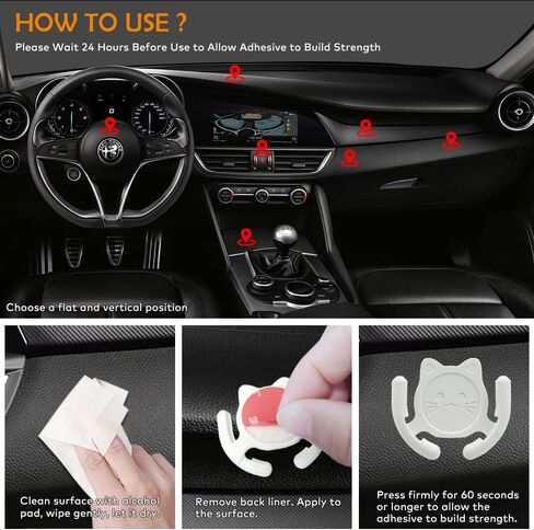 حامل متعدد الأسطح للسيارة، حزمة واحدة متوافقة مع حامل قبضة Popsocket لجهاز Pop Mount، ملحقات دعم مكتب المنزل والمكتب، حامل جداري للقطط اللطيفة، وسادة لاصقة قوية، أسود in Saudi Arabia