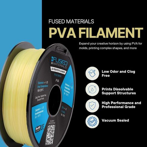 خيوط طابعة PVA ثلاثية الأبعاد، 2.85 مم، لفة 0.5 كجم - خيوط قابلة للذوبان - خيوط قابلة للذوبان في الماء للطابعات ثلاثية الأبعاد والأقلام ثلاثية الأبعاد in Saudi Arabia